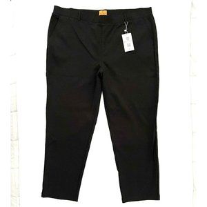 Mary Crafts Ponte Dress Pants 22 Black Straight Leg Viscose Blend w Stretch NWT